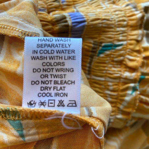 True Destinations Resort Wear Wide Leg Pants Beach Tropical Coverup Yellow M - Picture 7 of 12